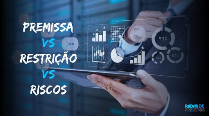 Qual é a diferença entre premissas, restrições e riscos em Gerenciamento de Projetos?